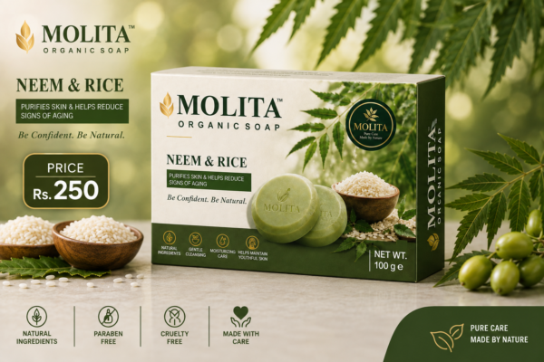 MOLITA Organic Rice Soap – Brightening & Moisturizing Natural Beauty Bar | 100g
